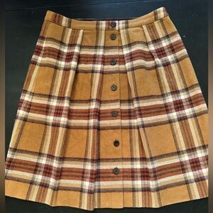 J. Crew pleated button up skirt, fully lined